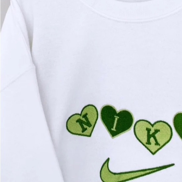 N!KE Green Hearts Sweatshirt - Picture 4 of 4